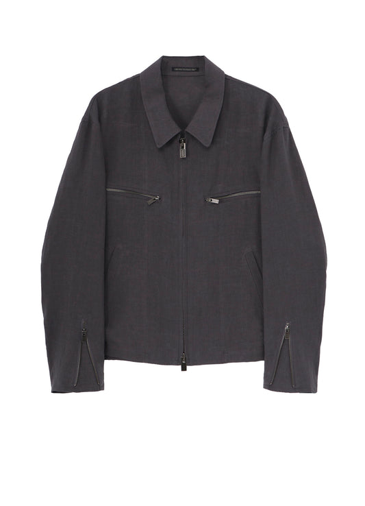 LINEN CLOTH ZIPPER BLOUSON