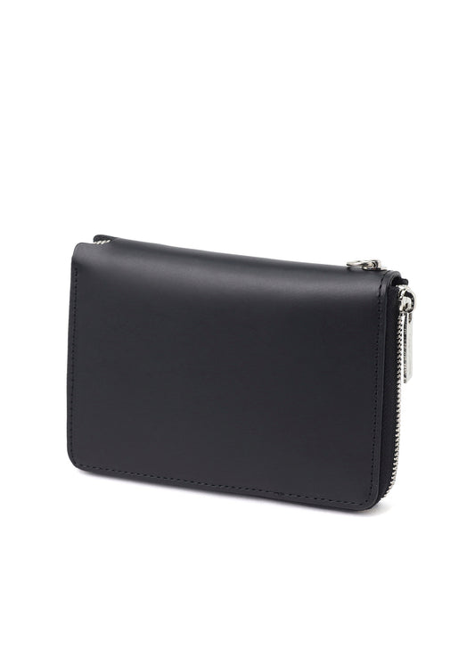 COW LEATHER FASTENER WALLET S