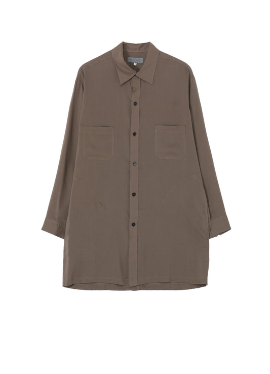 CELLLOSE LAWN BACK OPEN GATHER SLEEVE BLOUSE