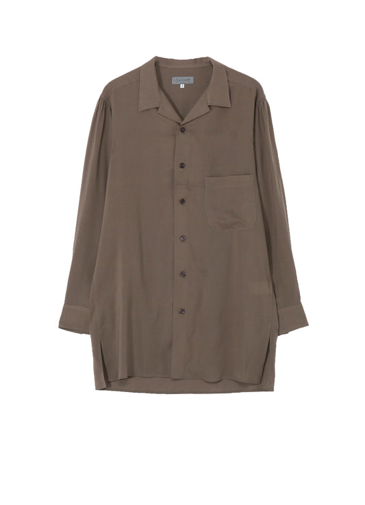 CELLLOSE LAWN OPEN COLLAR BLOUSE