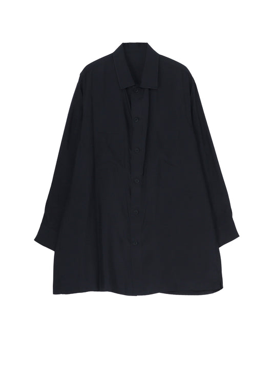 Cu TAFFETA OPEN COLLAR SHOULDER PL BLOUSE