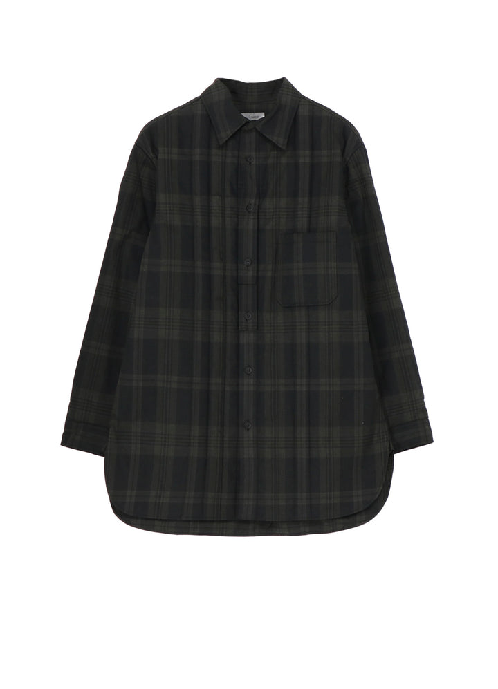 INK MADRAS PLAID PADDED BLOUSE