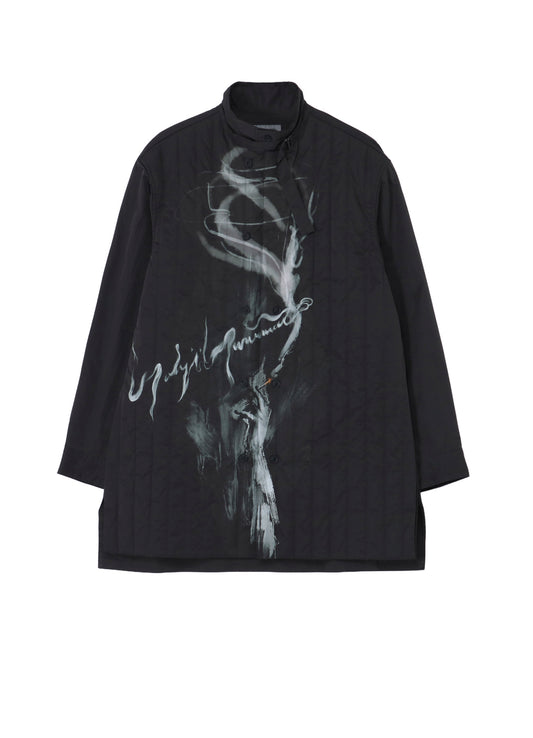 TOBACCO PRINTED PADDED BLOUSE