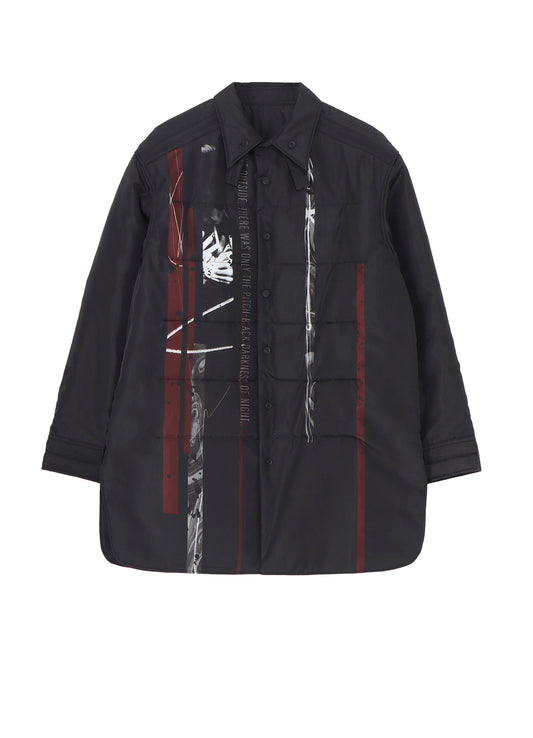 TOBACCO PRINTED DOUBLE LAYER PADDED BLOUSE