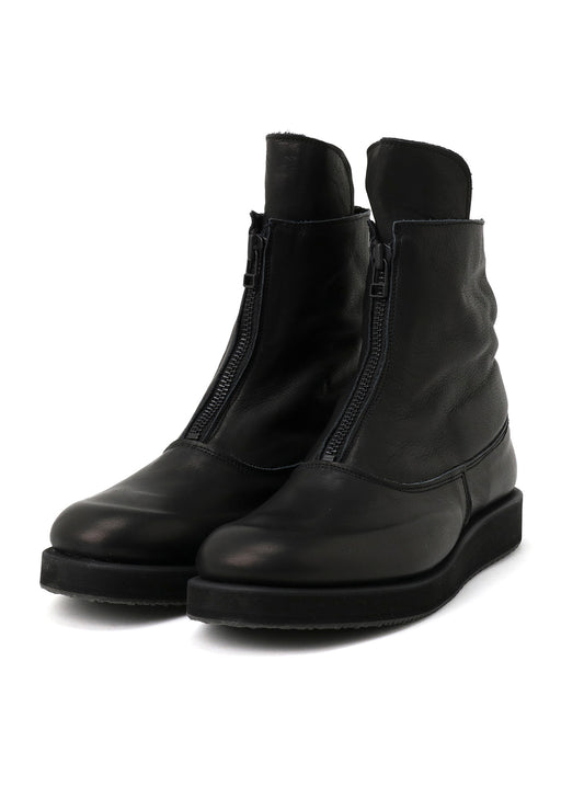 OIL SOFT LEATHER FRONT FASTENER BOOTS