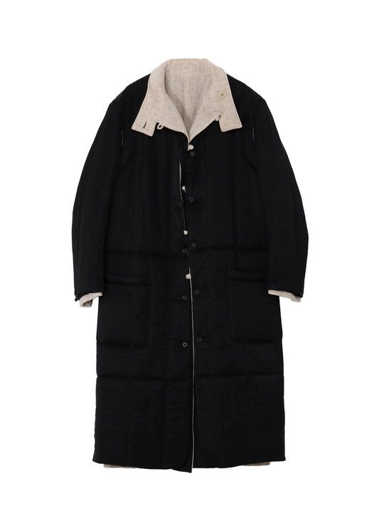 LINEN VELVET STAND COLLAR JACKET WITH LINER