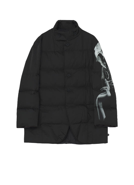 BACK PRINTED HORIZONTAL PADDED STAND JACKET