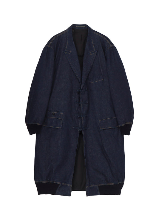 6OZ DENIM MAGIC WASH RIB COMBINATION PEAKED JACKET