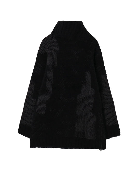 3G JACQUARD SIDE ZIP HIGH NECK PO