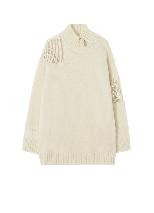 STITCHING MACRAME DETAIL HIGH NECK PO