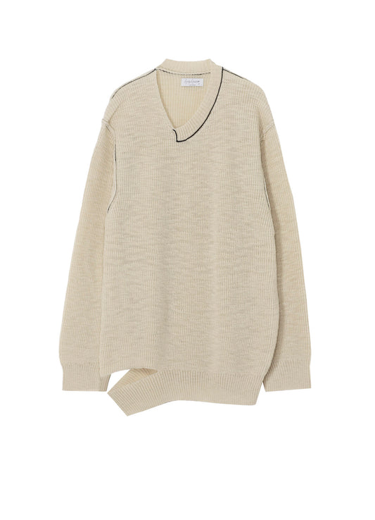 HALF CARDIGAN ASYMMETRY NECKLINE PO