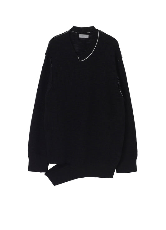 HALF CARDIGAN ASYMMETRY NECKLINE PO