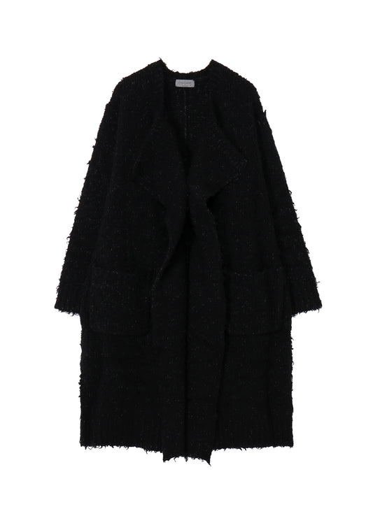 3G1P BRUSHED PLAIN STITCH LONG CARDIGAN