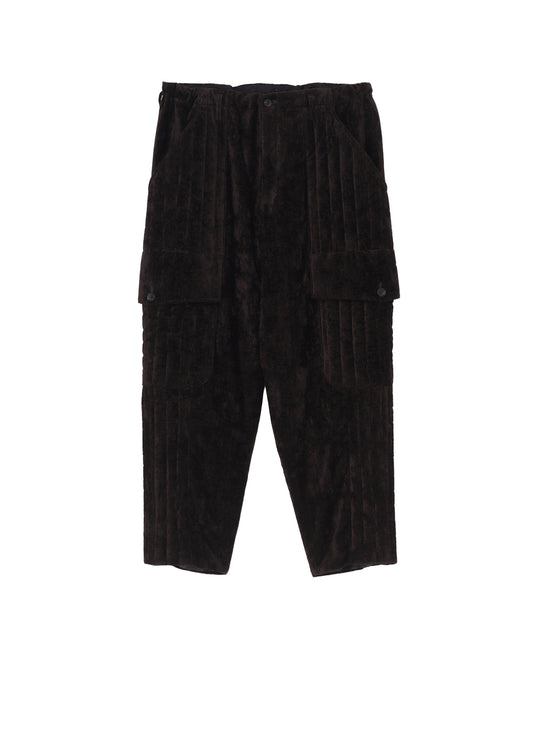 LINEN VELVET OUT POCKET PADDED PANTS