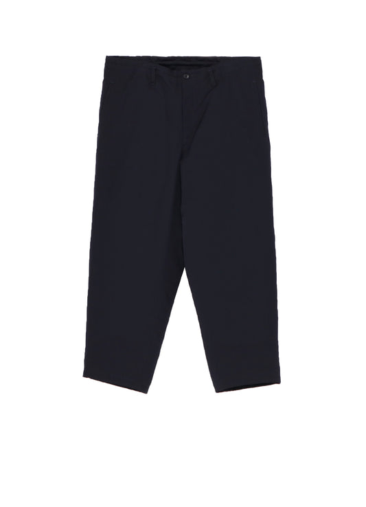 NAVY WOOL GABARDINE ONE SIDE PKT PANTS WITH LINER