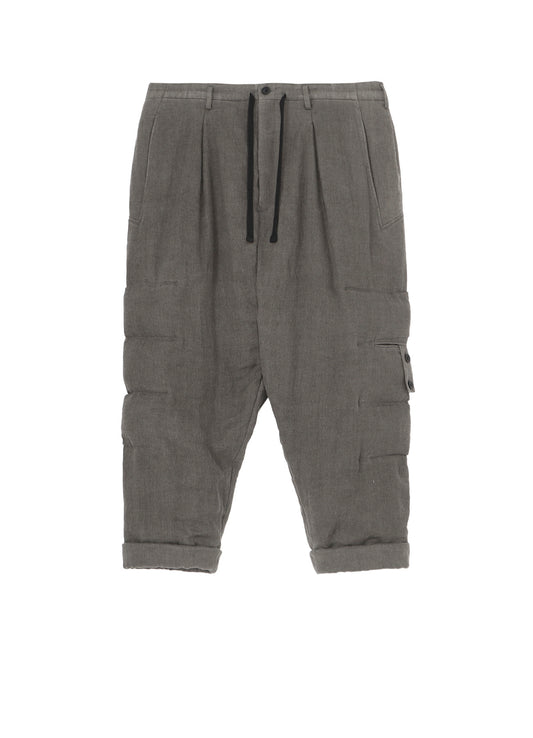 SILK LINEN KNEE TAB PADDED PANTS