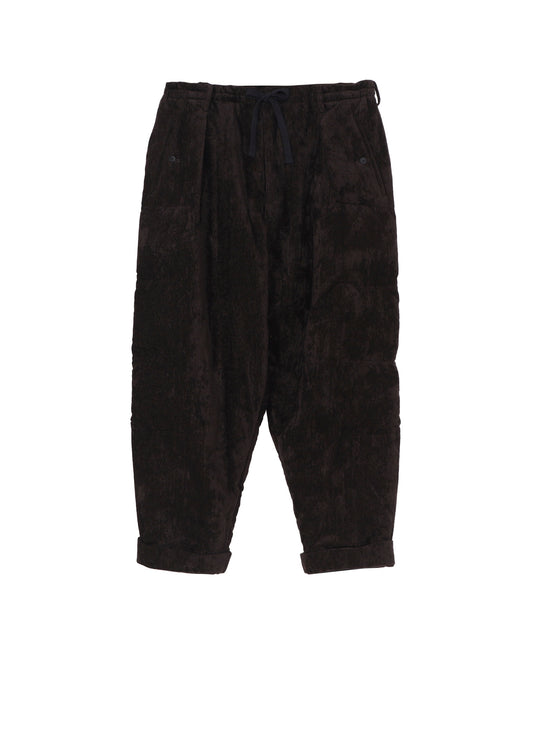 LINEN VELVET HORIZONTAL PADDED PANTS