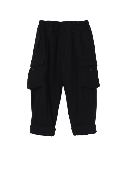 SILK DENIM GUSSET POCKET PADDED PANTS