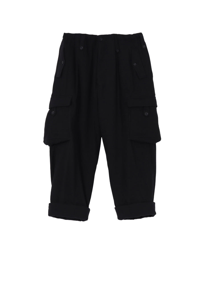 SILK DENIM GUSSET POCKET PADDED PANTS