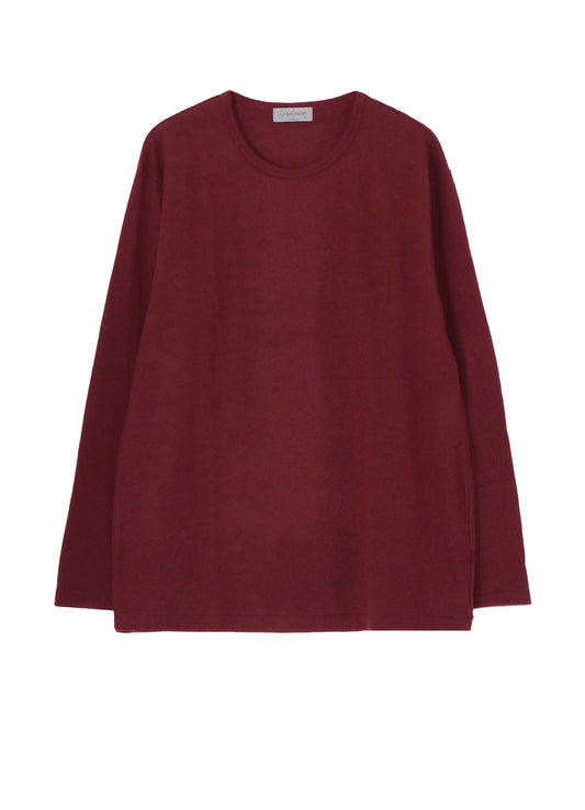 SUPER 120 WOOL SINGLE JERSEY ROUND NECK LS TEE