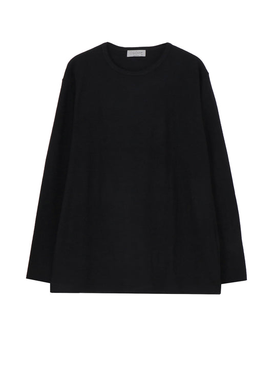 SUPER 120 WOOL SINGLE JERSEY ROUND NECK LS TEE