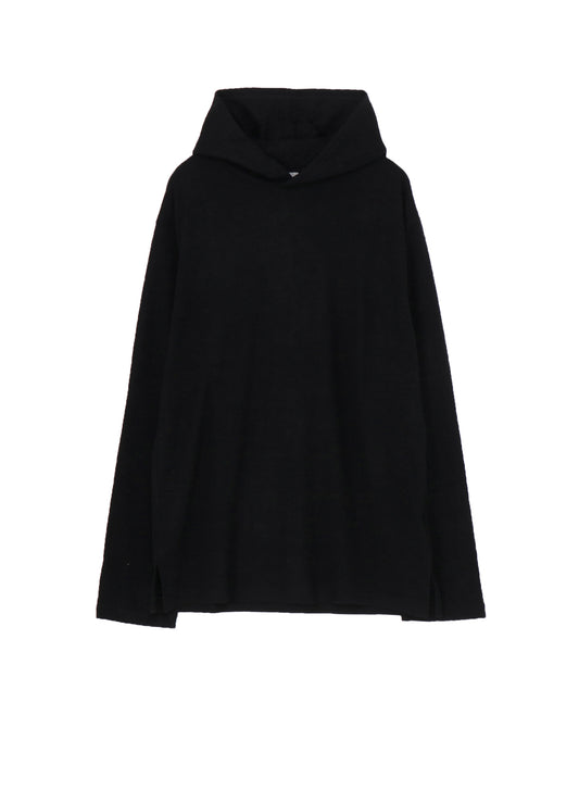 SUPER 120 WOOL SINGLE JERSEY HOODED LS TEE