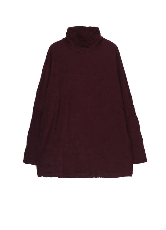 WASHABLE WOOL JERSEY TURTLE NECK LONG SLV T