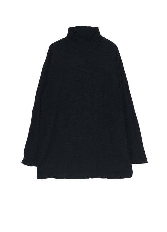 WASHABLE WOOL JERSEY TURTLE NECK LONG SLV T