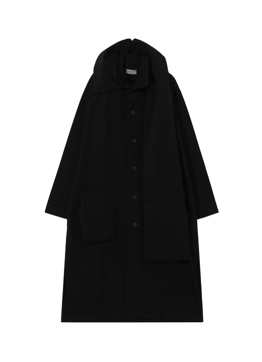 30/-HIGH D COTTON JERSEY PADDED LONG COAT
