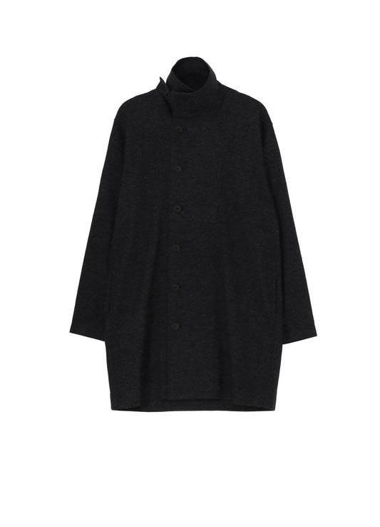 WOOLLEN JERSEY HIGH NECK LONG COAT