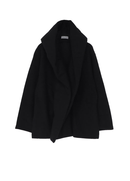 BOUCLE SINGLE JERSEY PADDED HOODED COAT