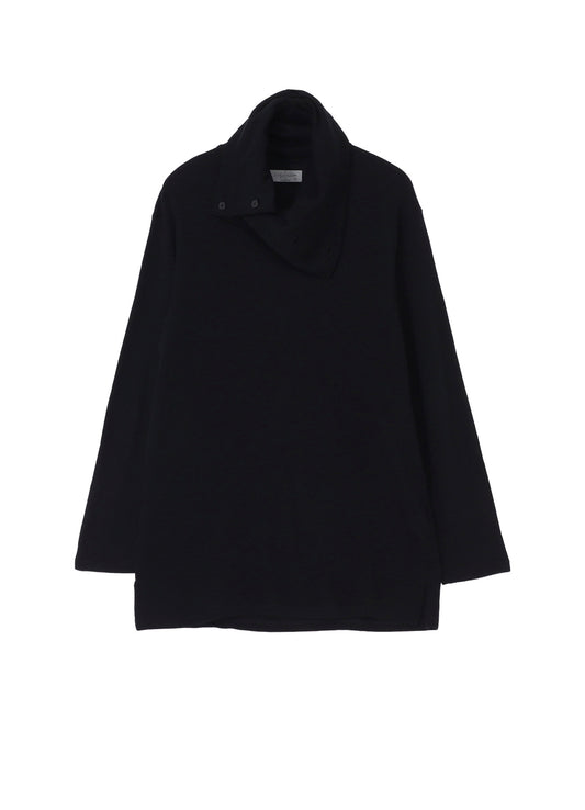 WOOL HOUNDSTOOTH JACQUARD HIGH NECK LONG SLV T