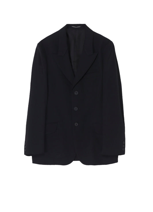 WOOL GABARDINE STITCH LAPEL JACKET