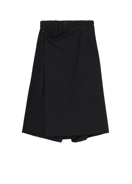 WOOL GABARDINE WRAP PANTS