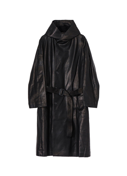 BACKLASH FURNITURE LEATHER 4BS HOODED COAT