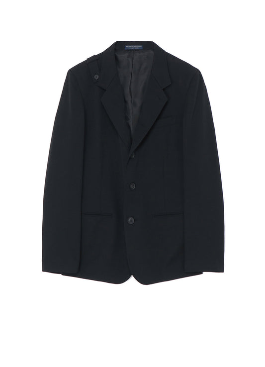 WOOL GABARDINE 5-BUTTON JACKET WITH SHOULDER TAB DETAIL