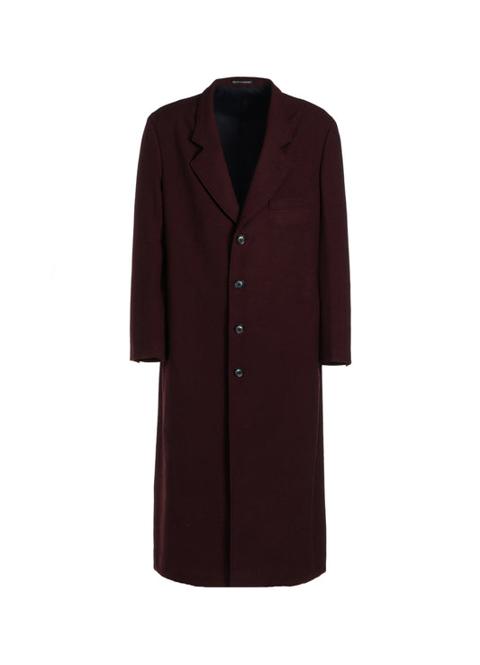 DEEP RED FLANNEL DARK RED LONG JACKET