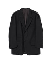 WOOL GABARDINE 2BS JACKET WITH SHOULDER ADJUSTER