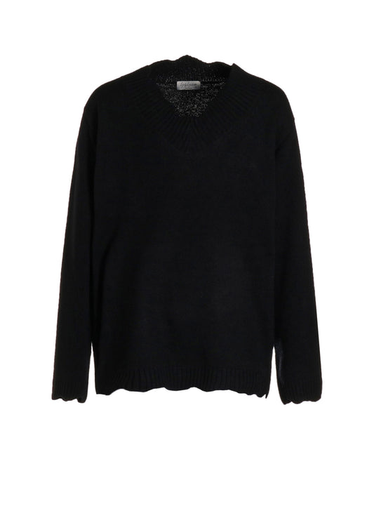 7G RIB V NECK KNIT