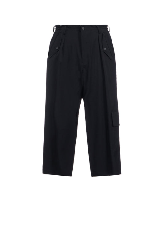 WOOL GABARDINE FRONT TUCK PANTS