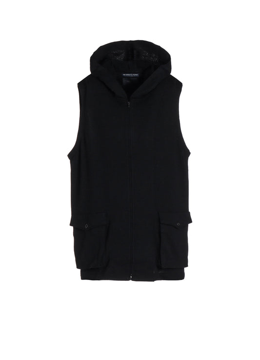 40/- GAUZE FLEECE RE FRONT OPEN VEST