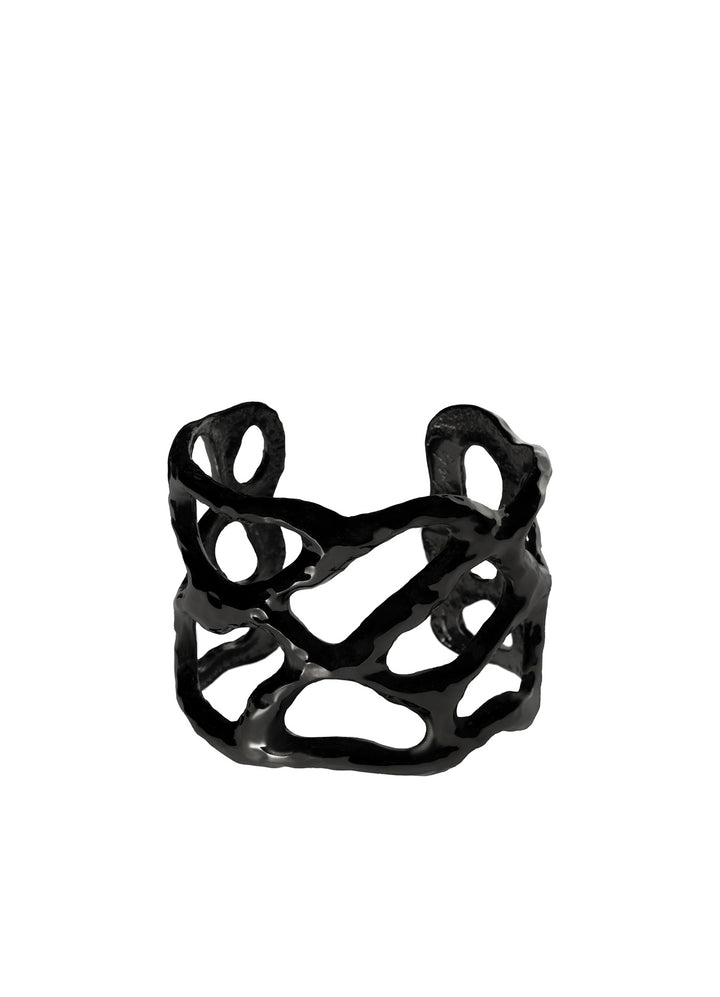 TIN ALLOY GUN METAL CAUSTICS BANGLE/BLACK