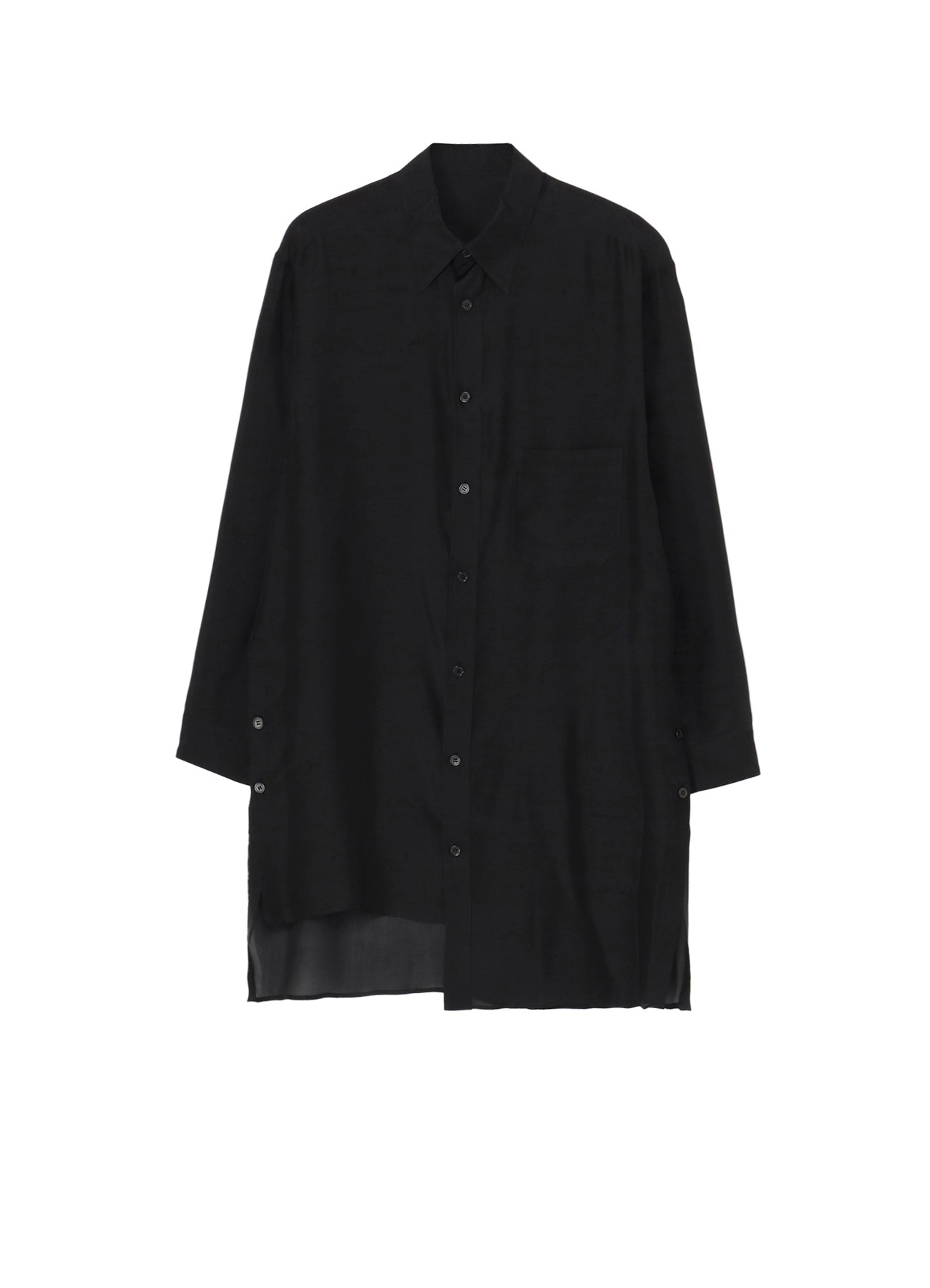 Yohji Yamamoto pour homme 麻 左前プリーツシャツ 紺 Yohji Yamamoto pour homme 麻 左前プリーツシャツ 紺