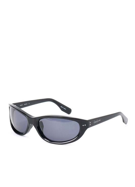 BLACK ACETATE CURVE SUNGLASSES