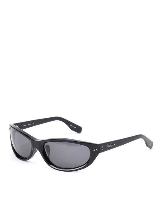 BLACK ACETATE CURVE SUNGLASSES