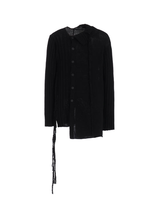 HANGING STRING ASYMMETRY NECK CARDIGAN