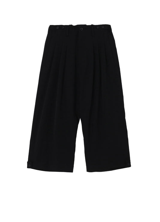 WOOL GABARDINE TAB DETAIL WIDE PANTS