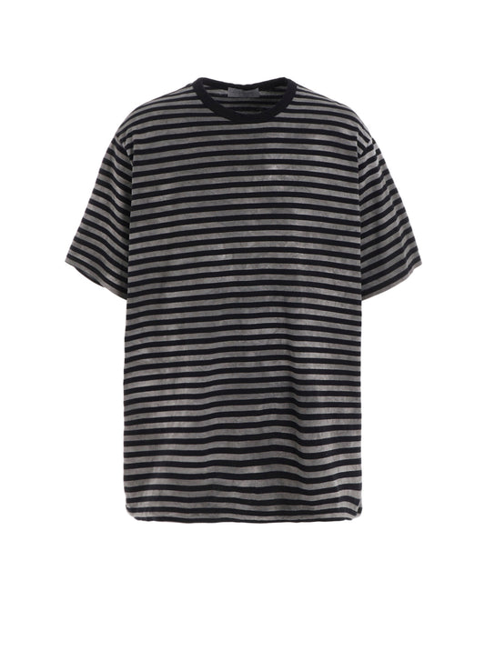 40/2 JERSEY BORDER UNEVEN  ROUND NECK T