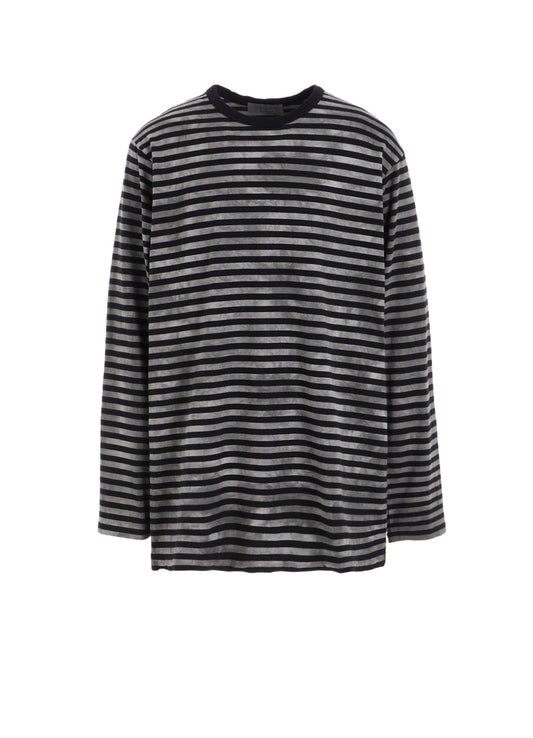 40/2 JERSEY BORDER UNEVEN  ROUND NECK T