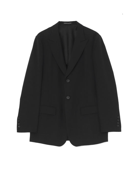 DUAL FABRIC GABARDINE PEAK LAPEL JACKET